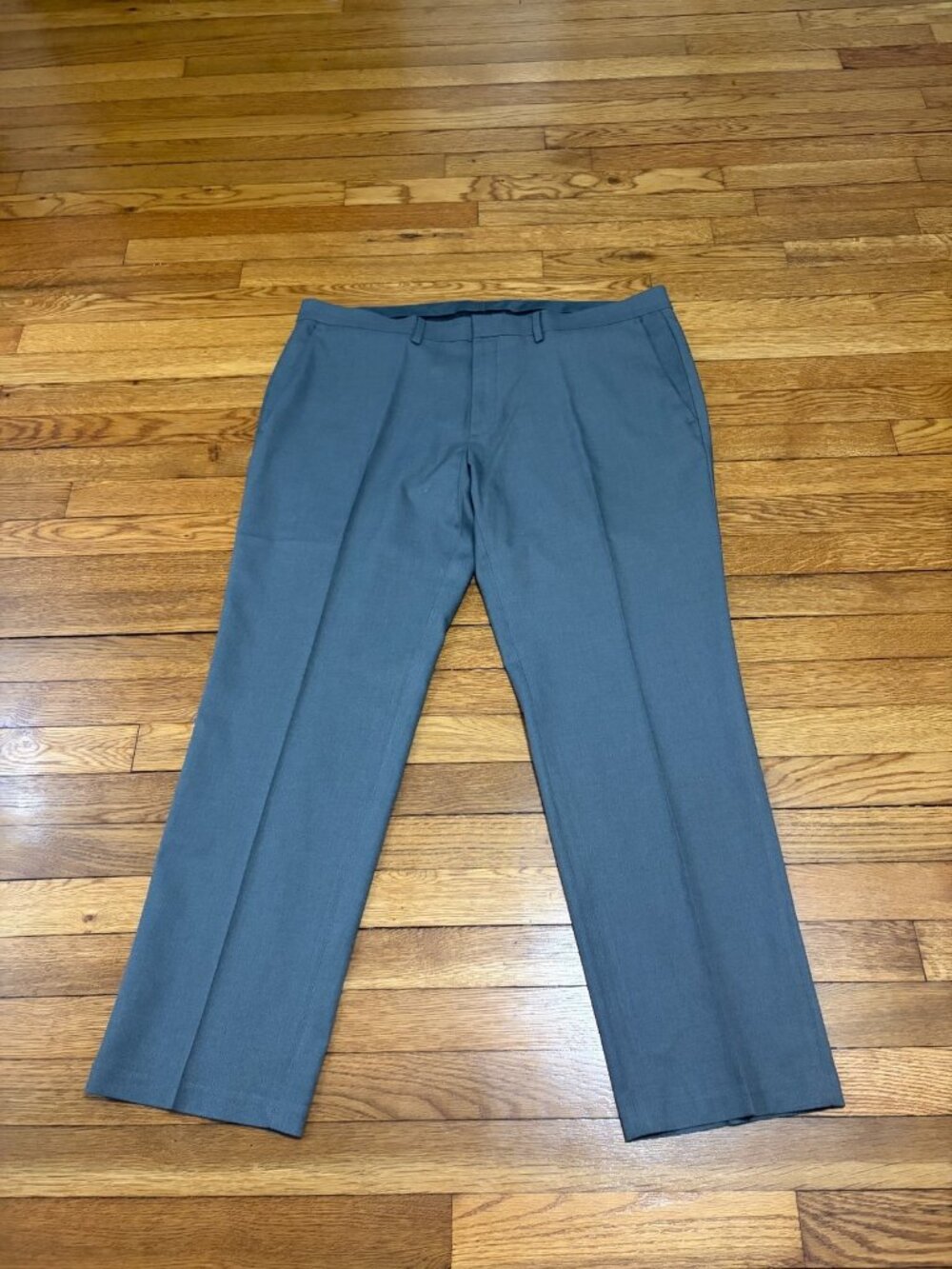 Kenneth Cole Reaction Mens Dress Pants Sz 40x30 Gray Flat Front Trousers Slacks